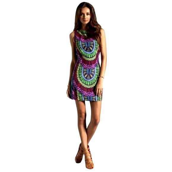 Mara Hoffman Silky Open Back Slip Sheath Mini Dress Colorful Geo Print Size 0 - Picture 11 of 11